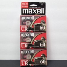 3 Maxell UR 60 Normal Bias Recordable Audio Cassette Tapes 60min - NIS