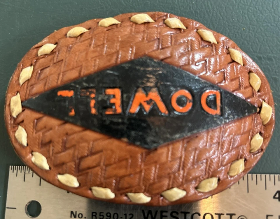 Hebilla de cinturón de cuero vintage con pasador Foto 4 de 4