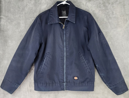Dickies Jacket Mens Medium Blue Full Zip Long Sleeve Lined Durable Workwear
