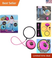 Skip It Retro Outdoor Toy, Light Up Ball and Digital Counter, Pink, 31-inch L...