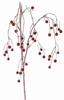 Artplants Deko Zweig Beerenzweig Pasko, Beeren, Rot, 120Cm