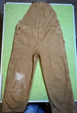 Vintage Carhartt Brown Duck Bib Overalls R01 211 40x30 Carpenter Workwear