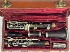 Very Rare Vintage Concord Wooden Clarinet Made In Italy Wood W/ Case