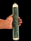 Obélisque En Cristal De Moldavite 280mm Grande Tour En Résine Orgonite Cuivre