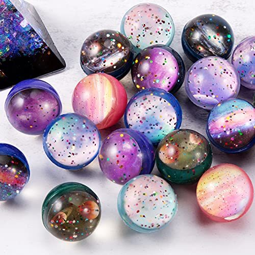 PllieayPCS Bulk 32 mm Space Theme Hüpfballs für Kinder 20 Space Hüpfballs - Bild 3 von 7