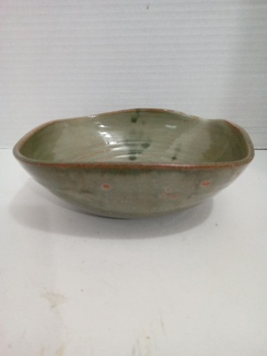 POTTERY Green. Square BOWL Marked JM 45 DIP & DRIP 6x8" GUC - Picture 2 of 10