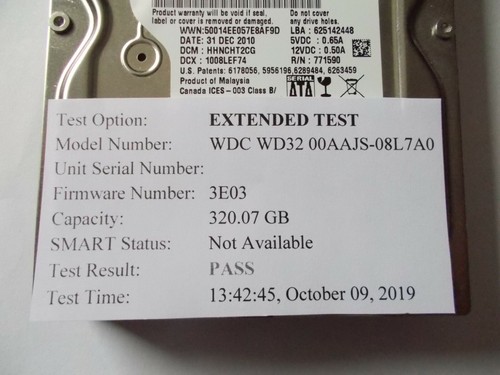 Western Digital HDD SATA WD3200AAJS, 320GB, 8.9Cm, (3.5") FRU: 87H4891, #SU202 - Picture 4 of 5