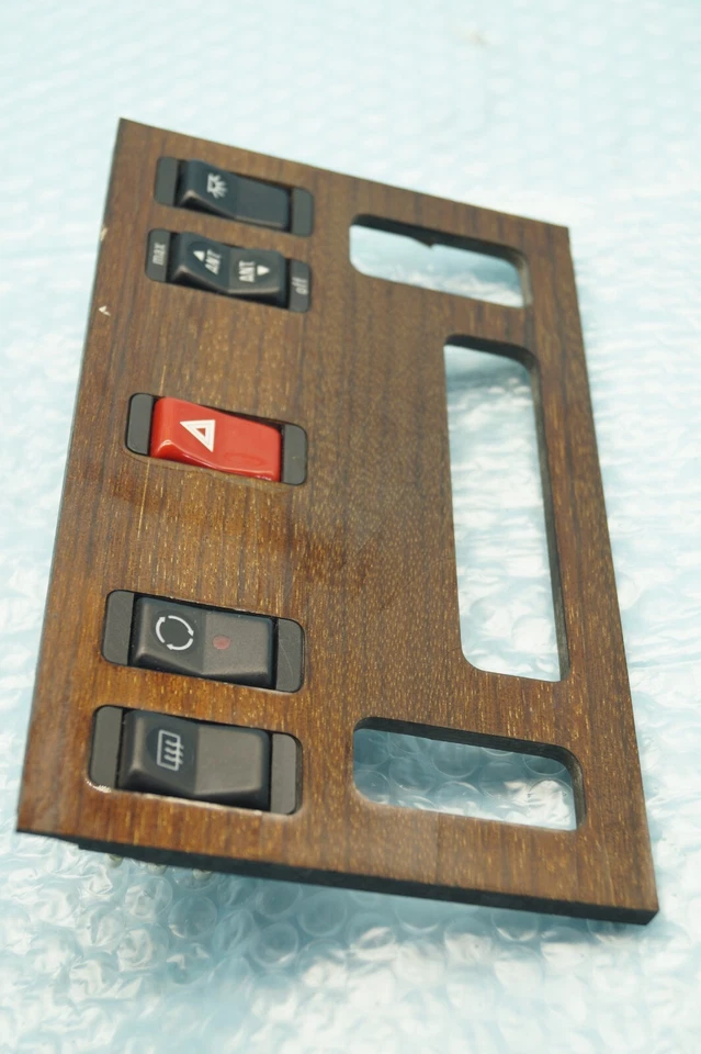 ✅ Interruptores de calor de aire de luz de peligro antena de moldura de madera Mercedes W126 1986-1991 OEM Foto 2 de 4