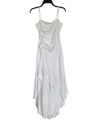 Susana monaco String Gathered Jersey High-Low Dress IN WHITE WOMENS S SMALL NWOT