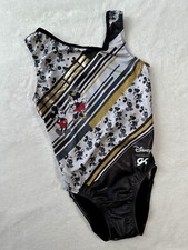 Disney GK Gymnastics Leotard RETRO MICKEY  MINNIE MOUSE Silver Gold SIZE: AS