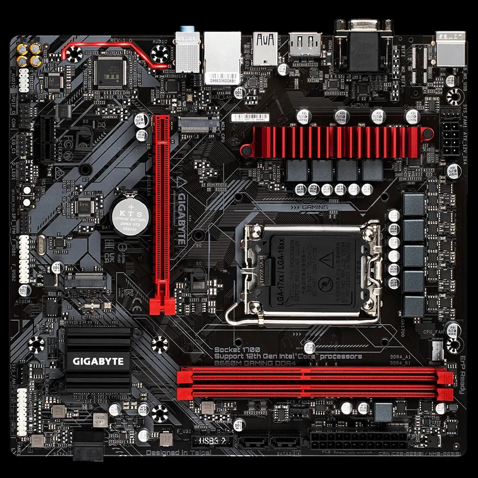 Gigabyte B660M Gaming DDR4 Motherboard CPU SOCKET LGA1700 Intel HDMI VGA DP - Image 2 of 3