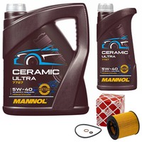 MotoröL Set Mannol 5W-40 Ceramic Ultra 6 Liter + ÖLfilter FüR BMW 4Er X4 3Er 320
