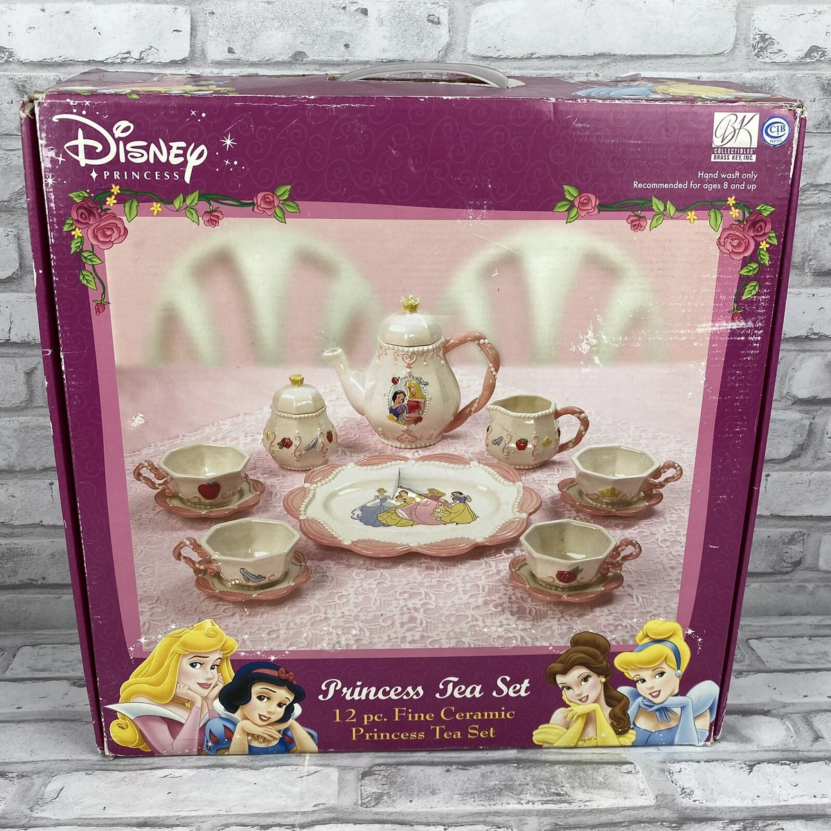 Disney Princesses Tea Set Ceramic 2003 11 pc Ceramic Set Missing