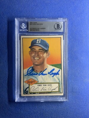 1952 Topps Chris Van Cuyk (RED Back) #53  BECKETT AUTHENTICATED Auto Rookie RC