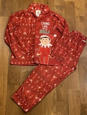 Elf on the Shelf Boys Or Girls Lightweight Red Fleece Christmas Holiday Pajamas