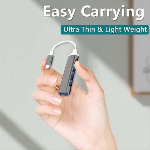 Multi USB 3.0 Hub 4 Port High Speed Slim Compact Expansion Smart Splitter Type-C - Picture 8 of 14