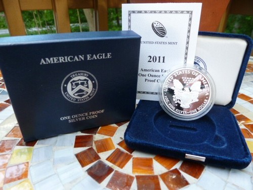 2011 W American Eagle Proof 1 Troy Oz. Silver Dollar with Original Box & COA