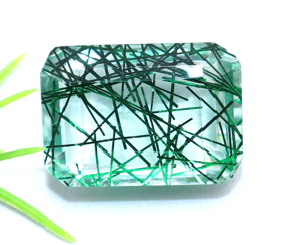 31 Karat Zertifiziert Natürliches Grün Smaragd Schliff Strahlende Quarz Lose - Bild 2 von 4