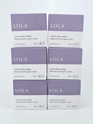 Lola Ultra Thin Liners Organic Cotton Fragrance Free 14 Ct Each Lot of 6