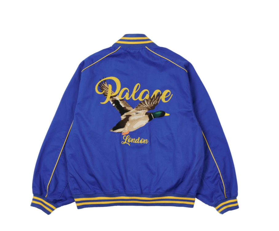 Palace Skateboarding chain stitch bomber jacket blue size medium  