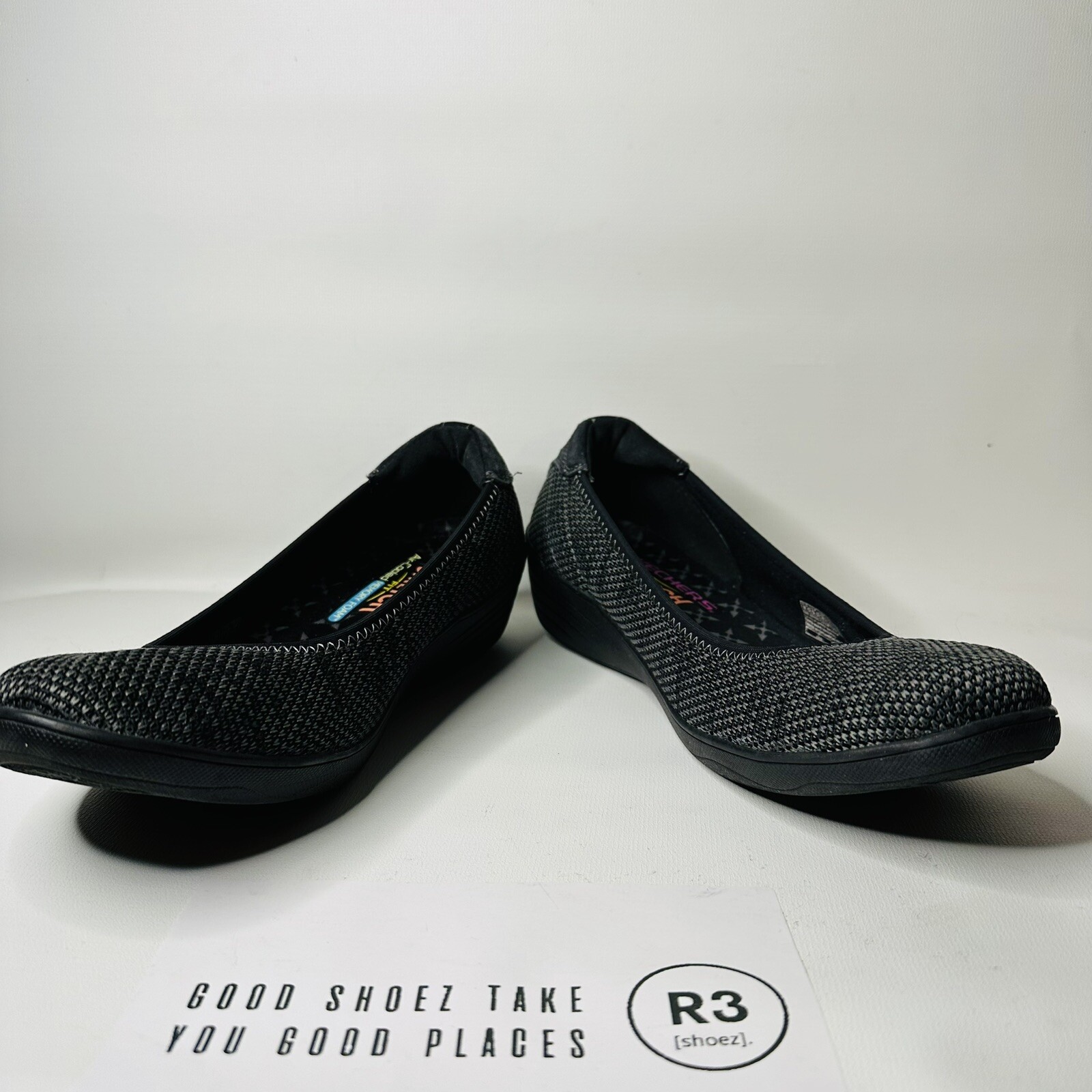 Skechers Arya Blue Air-Cooled Memory Foam Stretch Slip On Womens