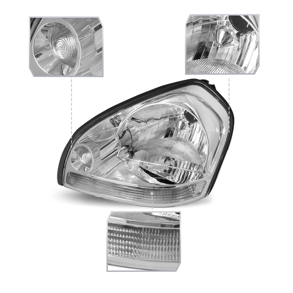 Conjunto de faróis halógenos transparentes LH+RH para Hyundai Tucson 2005-2009 - Imagem 3 de 4