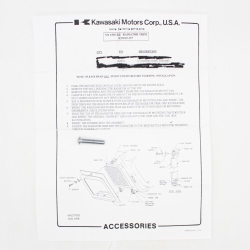 Kawasaki 6-1.0x30mm Hex Socket Button Head Chrome Screw Part