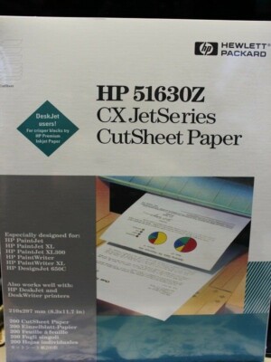 Hewlett-Packard HP51630Z CutSheet Paper CX JetSeries 200 Blatt + 20% gratis! OVP