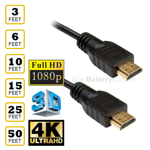 Hdmi Cable 1 4 4k 3d Hdtv Pc Xbox One Ps4 High Speed Plug 3 6 10 15 25 50 Ft Lot Ebay
