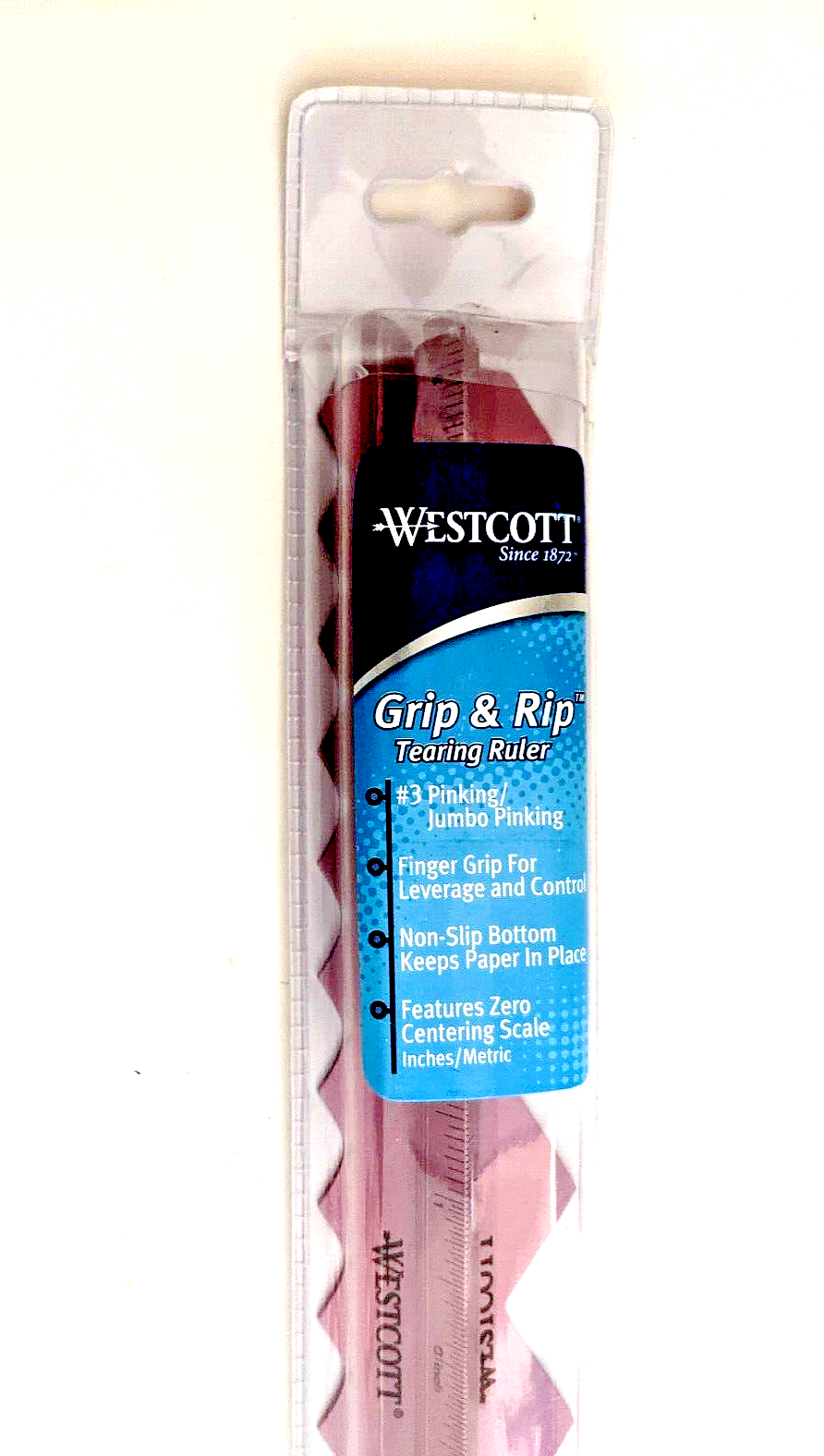 Ripping Ruler Westcott Grip & Rip Tearing Ruler #3 Jumbo Pinking NEW in Package | eBay