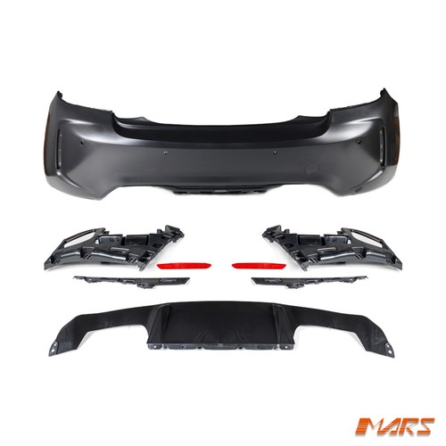 M2 Style Twin Exhaust outlet Rear Bumper bar & Diffuser for BMW 2 Series F22 F23 - Picture 3 of 12