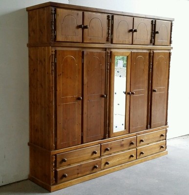 Handmade Buckingham Solid Pine Wardrobe Top Box Dark Oak Polish