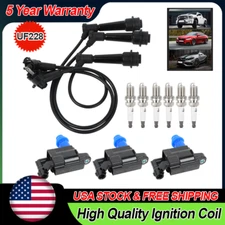Ignition Coil & Platinum Spark Plug & Wire Set for Lexus GS300 IS300 3.0L UF228