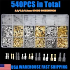 540X Assortment Terminals Set Electrical Wire Crimp Connectors Male Female Spade