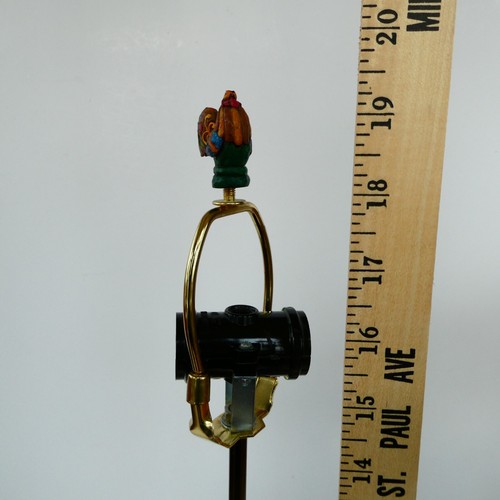 Jim Shore Heartwood Creek Pig 2 Bulb Lamp 19 inch Rooster Finial No Shade VTG - Picture 12 of 12