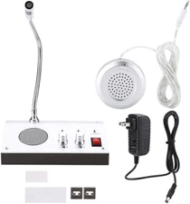 Intercom Dual Way System,Mic Speaker Window Counter Interphone Drive Thru Speake