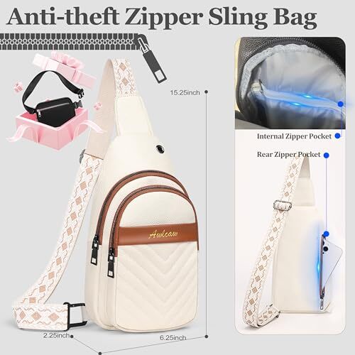 Sling Bag for Women, Leather Crossbody Bag Sling Bag Crossbody Off