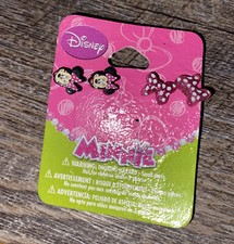 Claire s Disney Minnie Mouse Bow Earring Pair Set Jewelry
