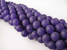 Purple Dyed Jade Matte Round Beads 6mm 8mm 10mm 15.5" Strand
