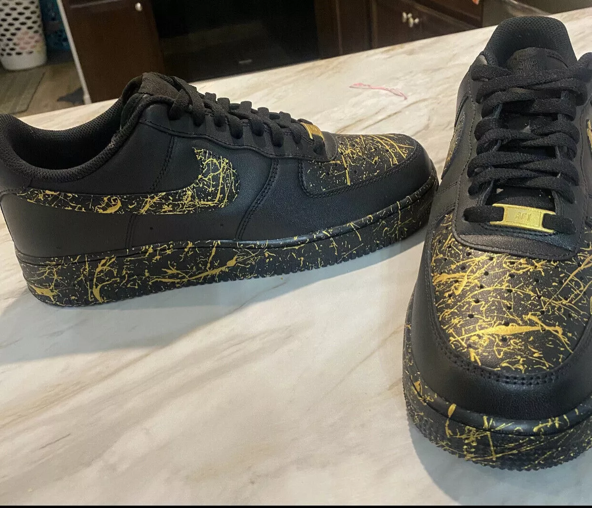 Black Dripping Custom Air Force 1 Sneakers 7 Y / 8.5 W