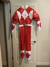VINTAGE MENS RED MIGHTY MORPHIN POWER RANGERS ADULT HALLOWEEN COSTUME SIZE XL