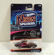 Hot Wheels Neon Speeders 62 Chevy Corvette 164 Black Pink New Hot Wheels Neon Speeders 62 Chevy Corvette 164 Black Pink New