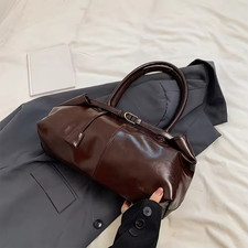 PU Leather Hobo Handbag Slouchy Top Handle Large Work Satchel Free Ship USA