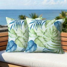 Outdoor Pillow Covers 18x18 Inch, Waterproof Throw Pillow Covers Pack of 2, W...