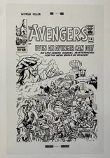 Production Art AVENGERS #14 cover, JACK KIRBY art, 11x17