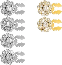 6PCS Button Covers for Women, Rhinestone Button Covers, Detachable Clip on Decor