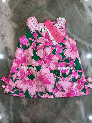 Lily Pulitzer Iconic Pink Floral Baby Girl 18/24 Month Sun Dress & Pants NWT