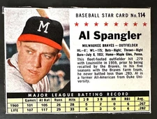 1961 Post - #114 Al Spangler Milwaukee Braves ungraded very good VG