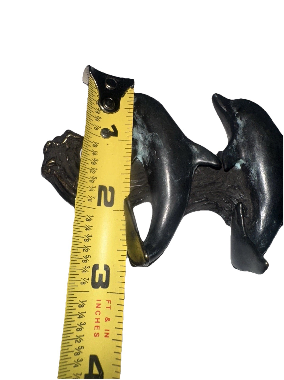 VTG 5 dolphins Bronze Tone Metal Rack  Key Jewelry Holder Wall Mount