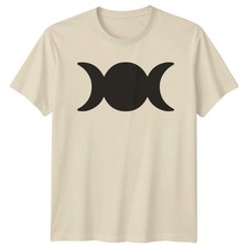Triple Moon Goddess Symbol Wiccan Womens T-Shirt Lunar Pagan Spirituality